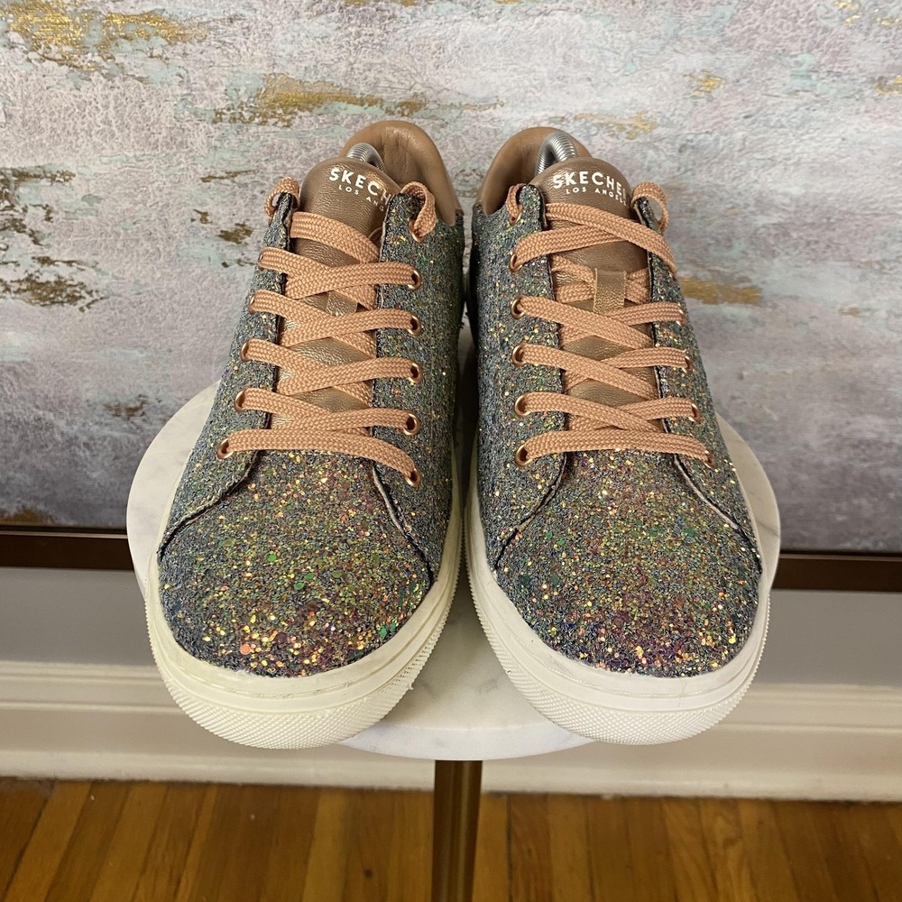 Skechers Shoes Womens Size 11 Multicolor Glitter Memory Foam Sneakers SN 73556 - Picture 3 of 11